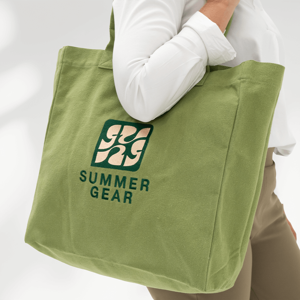 veryday Shopper draagtas groen van stevig katoen gedragen over schouder