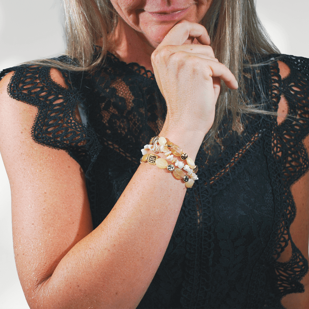 Solena dames armband Sand Shell set gecombineerd voor dagelijks gebruik