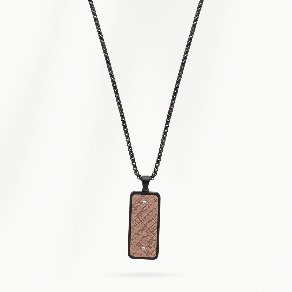Heren ketting Steel Tag met minimalistische tag hanger van stainless steel