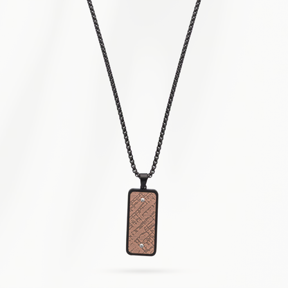 Heren ketting Steel Tag met minimalistische tag hanger van stainless steel