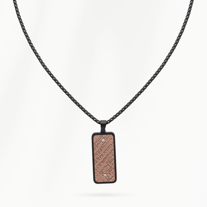 Heren ketting Steel Tag van stainless steel met rechthoekige tag hanger