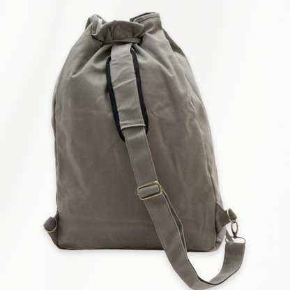Duffel Bag sporttas grijs met verstelbare draagband en verstevigde bodem