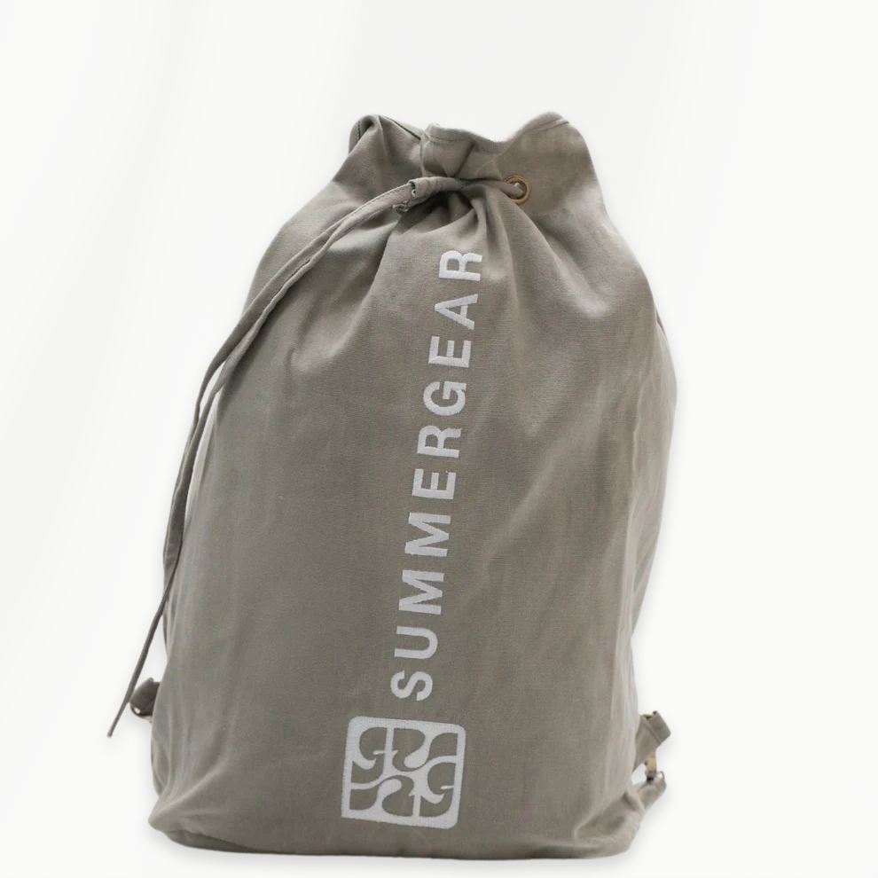 Duffel Bag sporttas grijs met trekkoordsluiting en ruim hoofdvak