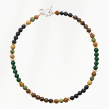 Beaded Necklace Men Forest Green