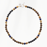 Beaded necklace men Lava Earth