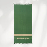 Lightweight green beach towel 100x200 cm