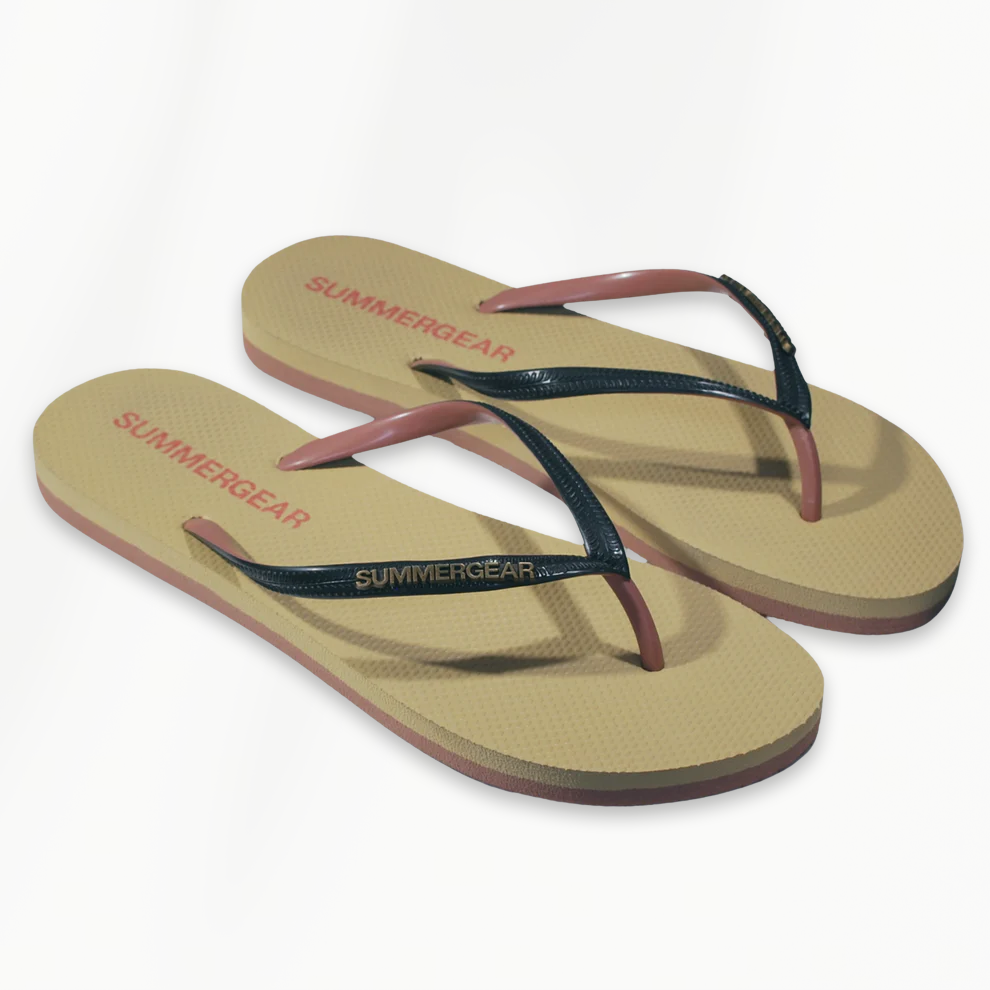 Sunsteps Slim Fit dames teenslippers roze zwart zijaanzicht op lichte achtergrond